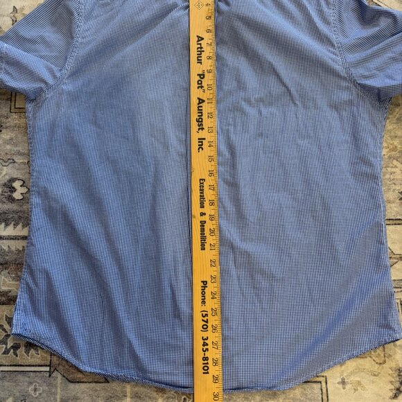 U.S. Polo Assn. Mens Blue Gingham Button-Down Short Sleeve Shirt XL - Picture 6 of 6